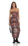 Mesh Print Dress in Purple Blush