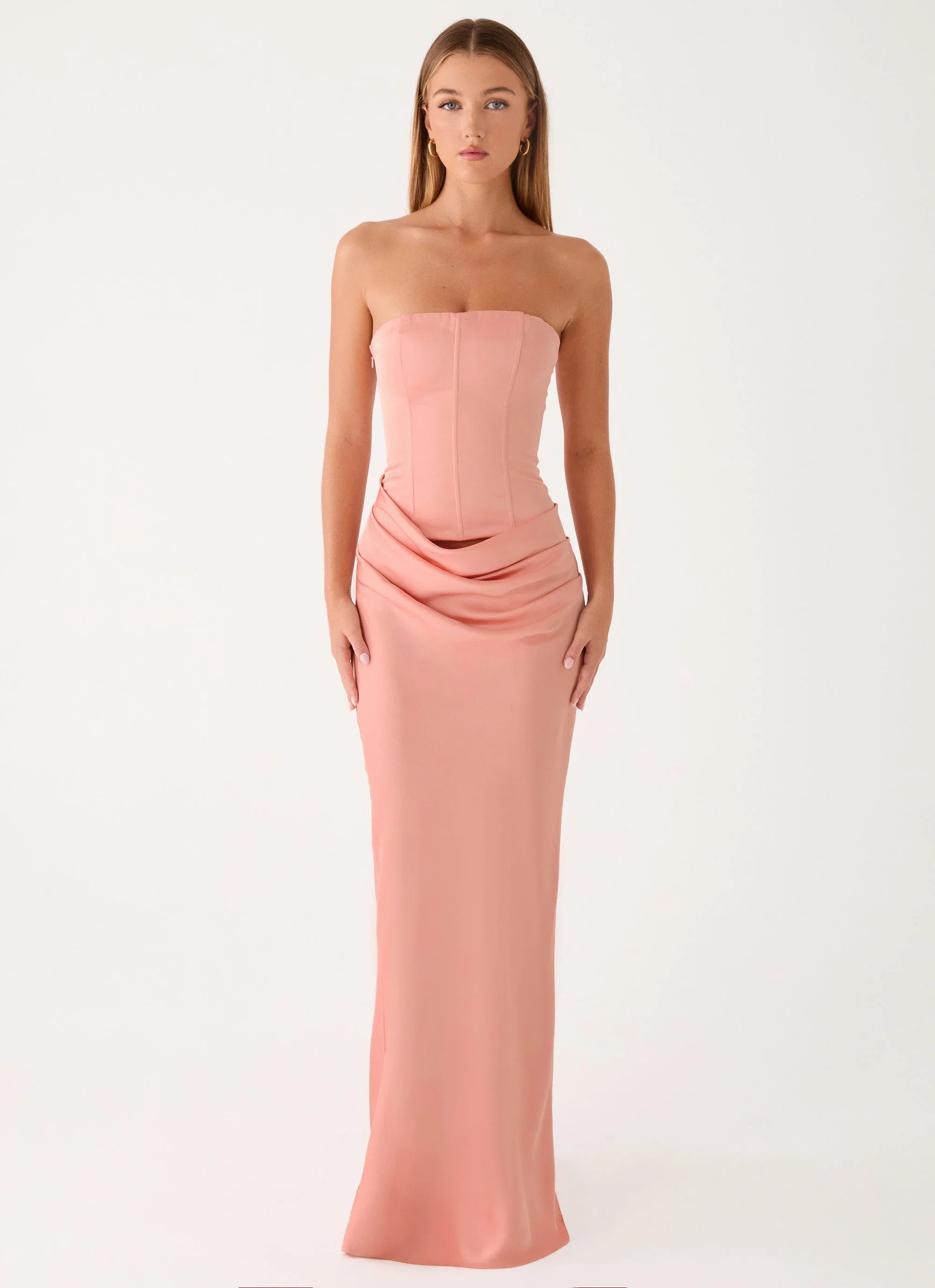 Adara Corset Maxi Dress Peach