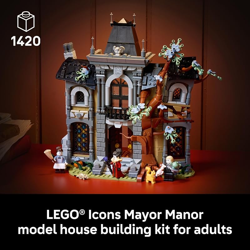 LEGO Icons Mayor Manor 11383 Building Set for Adults Ages 18 Halloween Decor Craft Relaxation Activity 1420 pieces Gift for Men Women