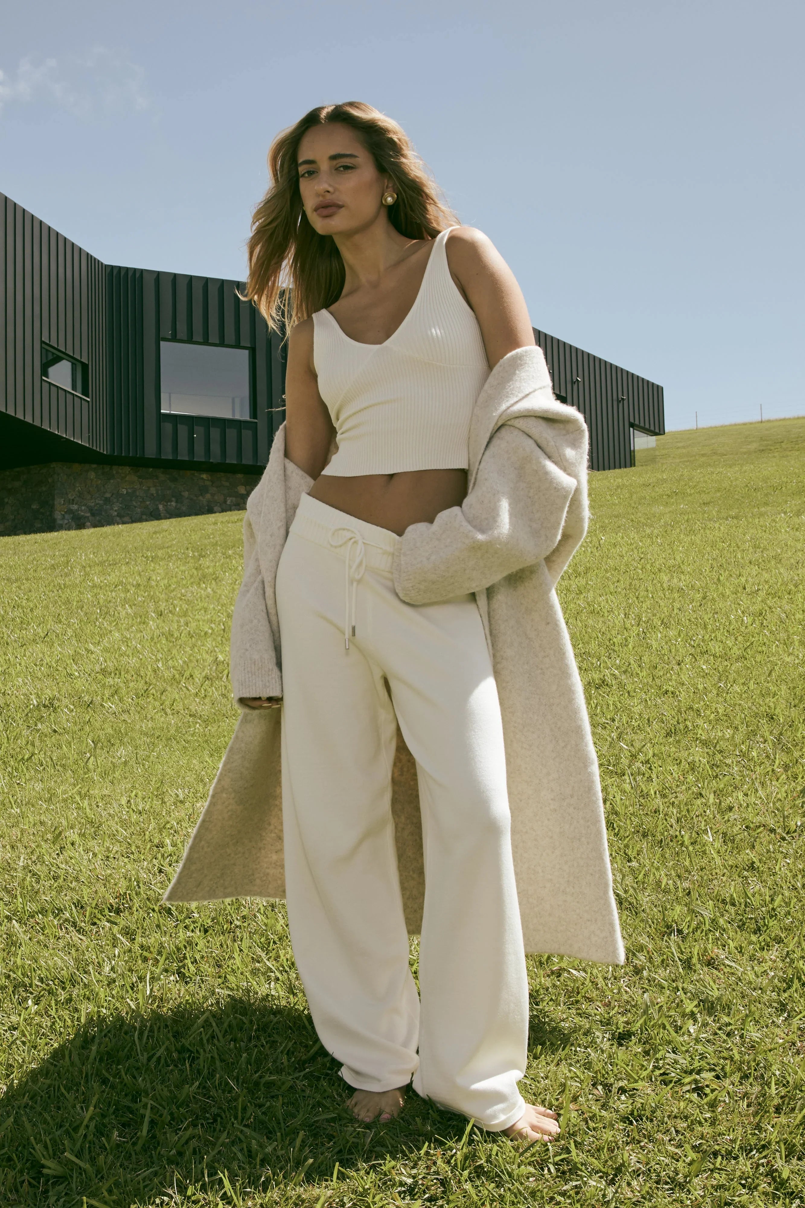 Natalya Knit Wide Leg Pants Ivory