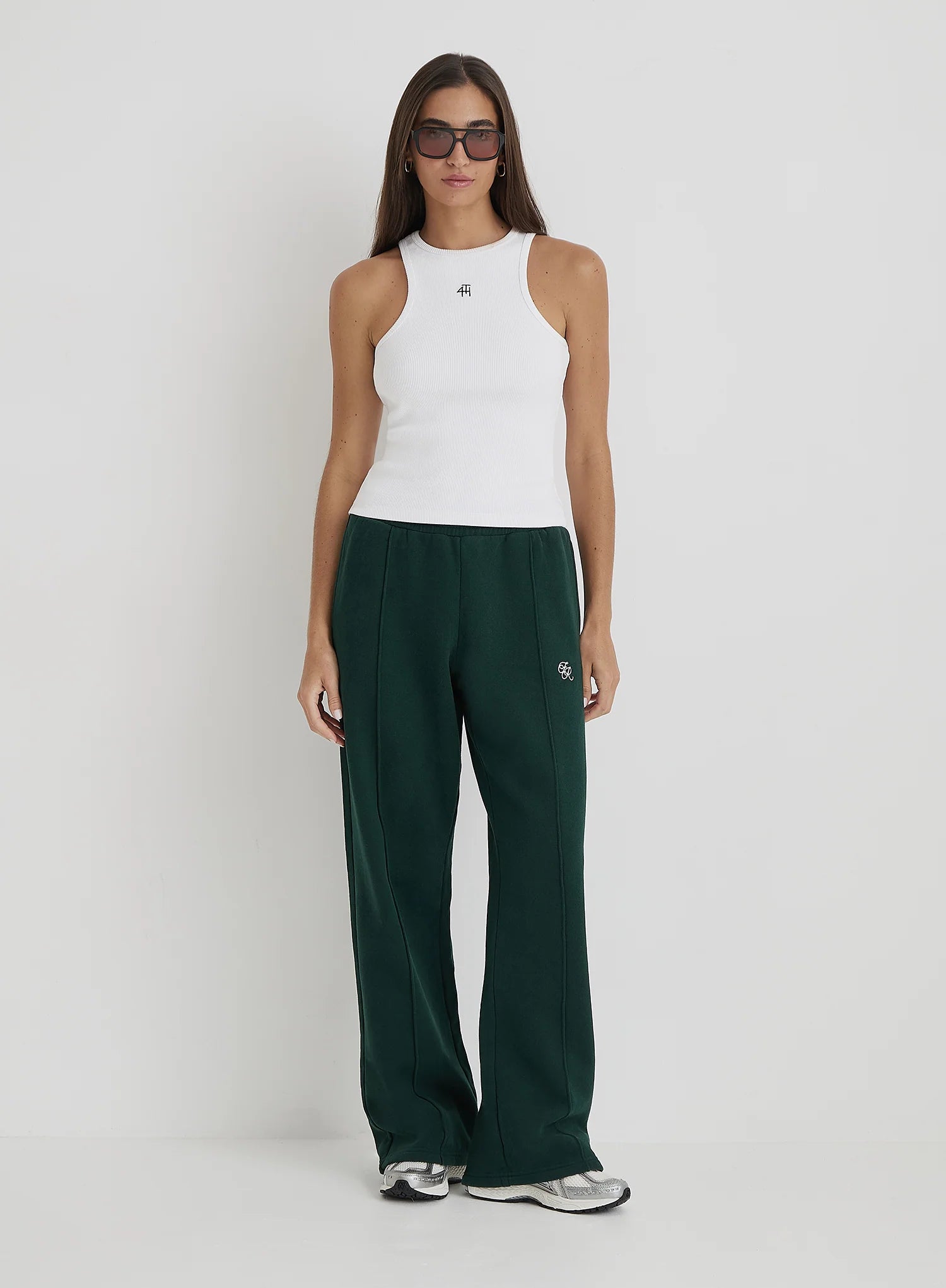 Green Fourth Branded Wide Leg Jogger
