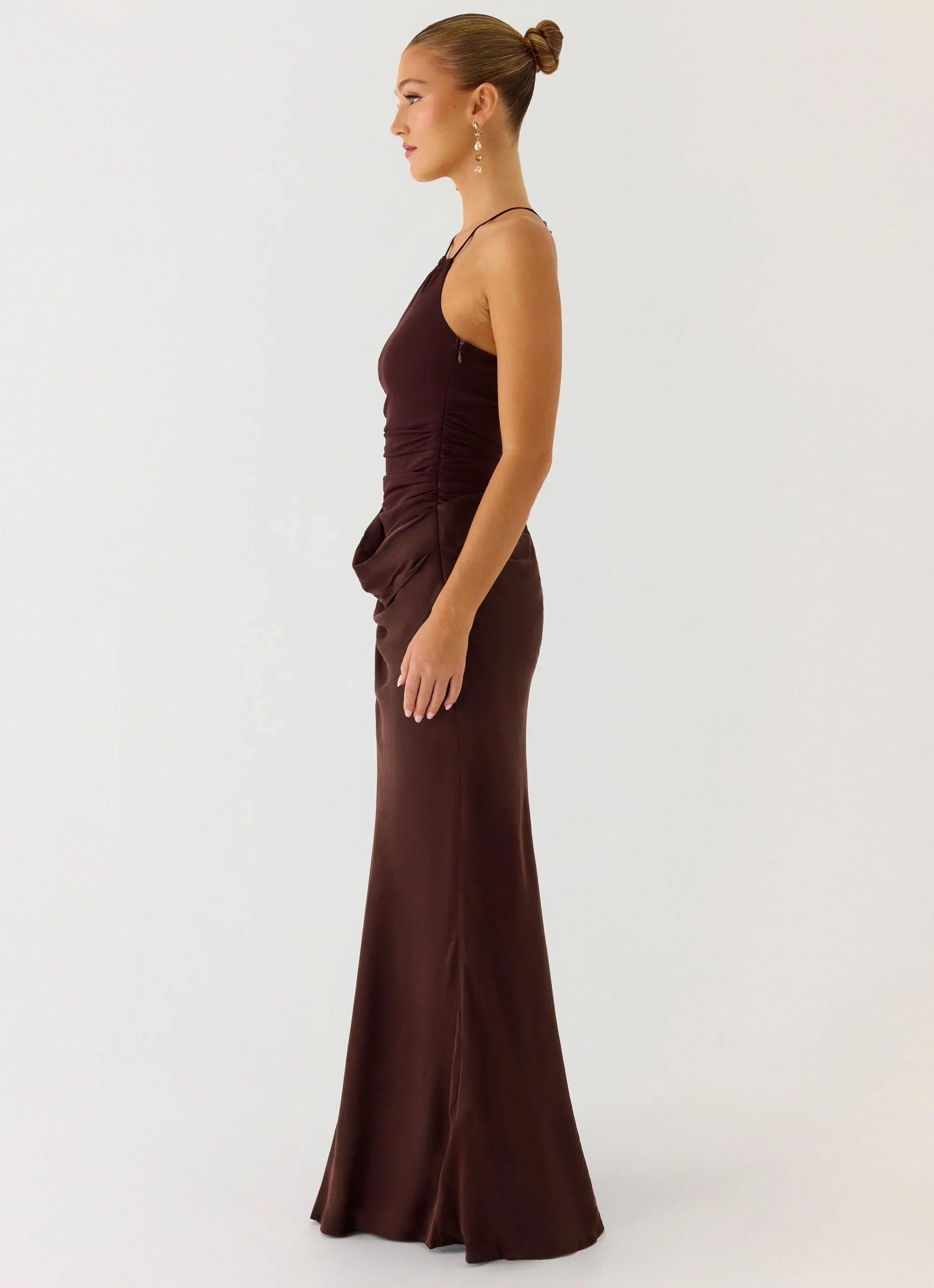 Pristin Cupro Maxi Dress Cool Chocolate