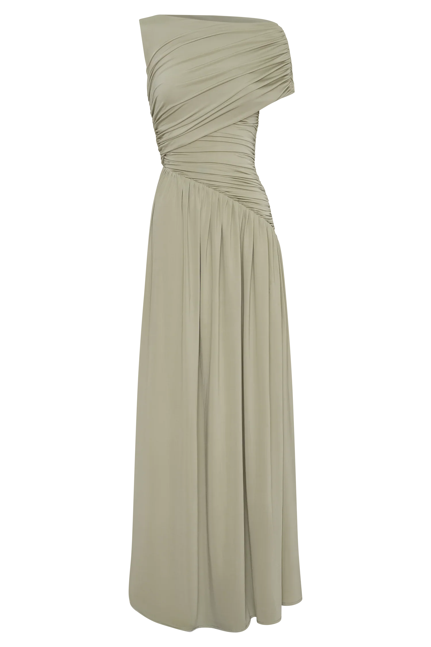 Ayeshya Slinky Asymmetric Maxi Dress Sage