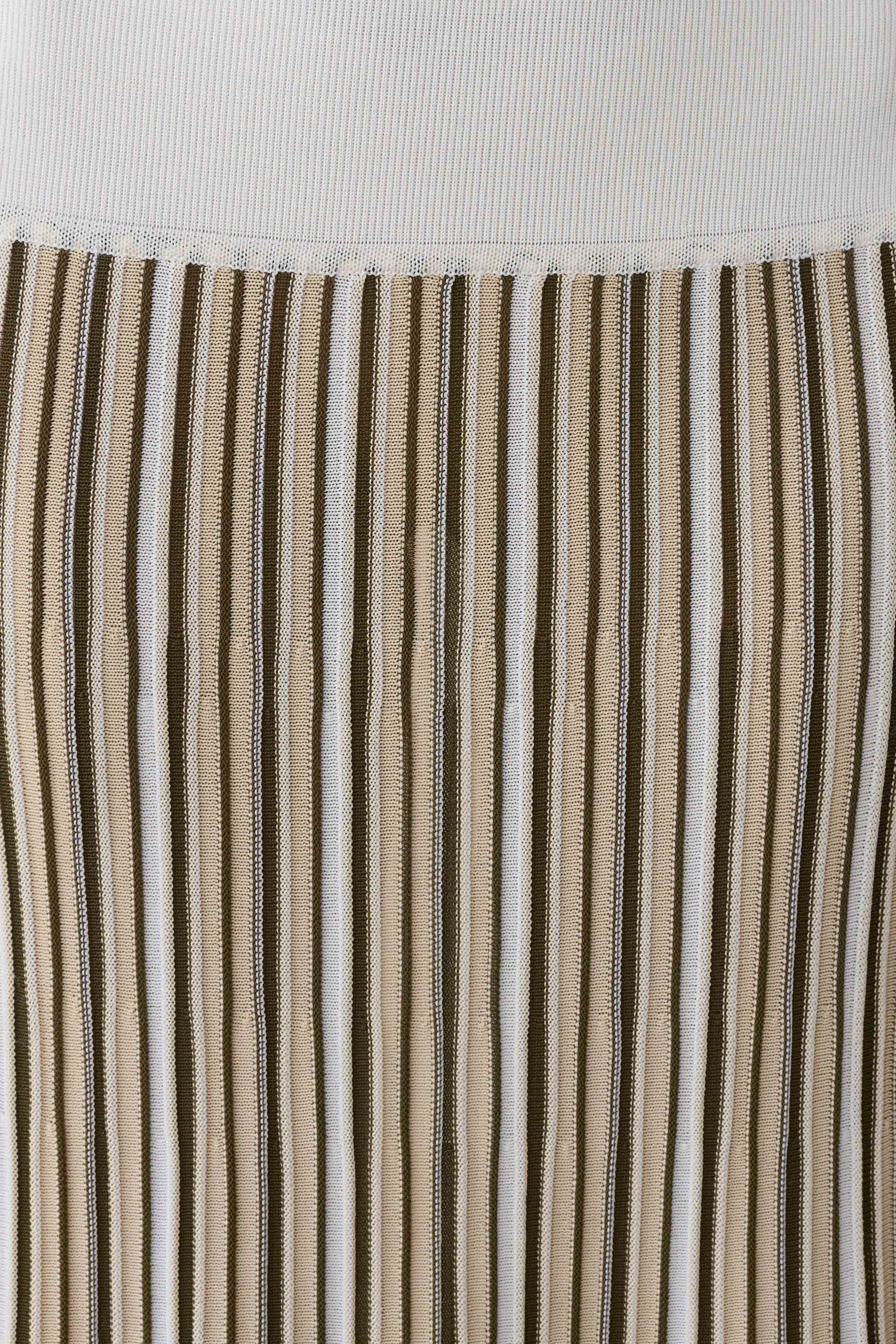 Joyce Stripe Maxi Knit Dress Khaki Ivory