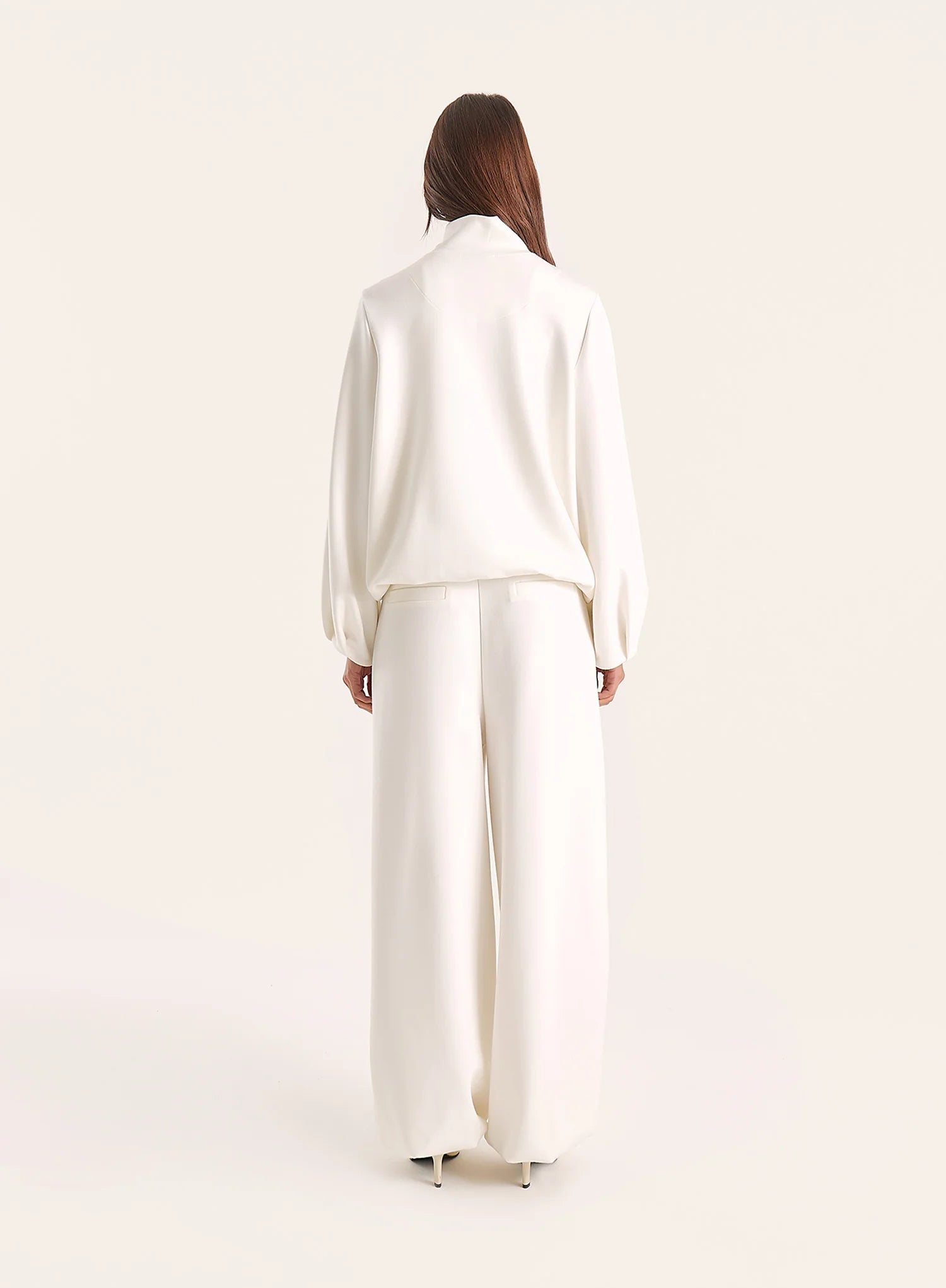 Cream Modal Balloon Leg Cargo Joggers