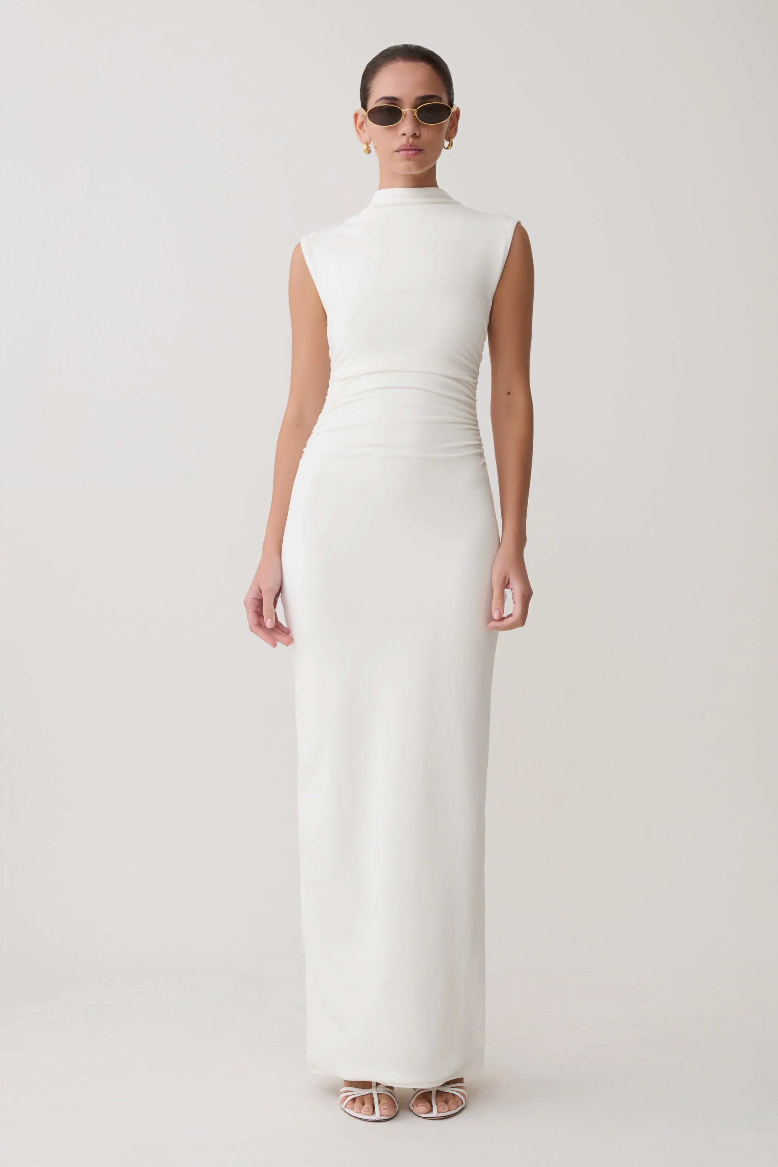 Elliot High Neck Sleeveless Maxi Dress White