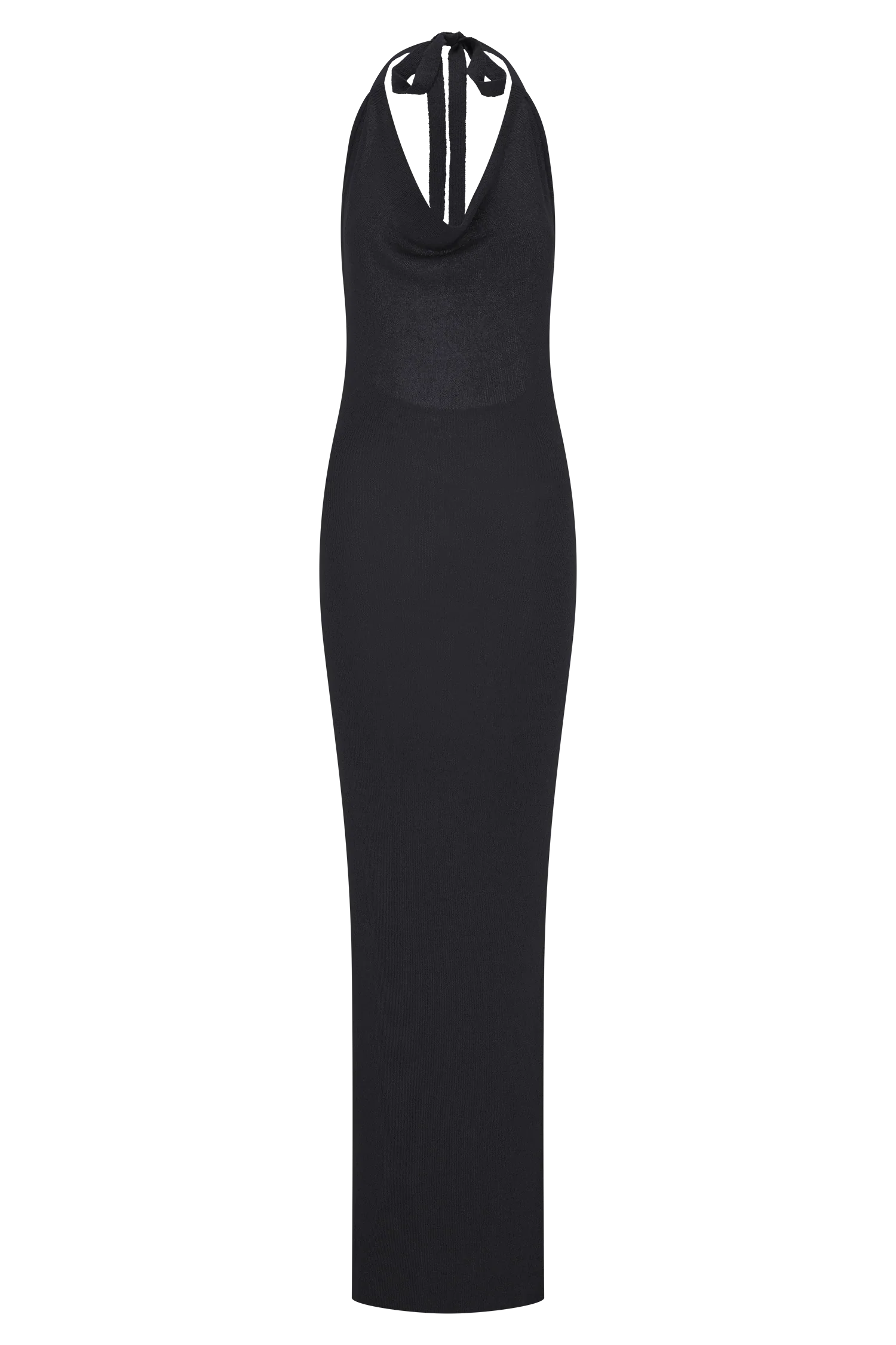 Ayella Cowl Knit Maxi Dress Black