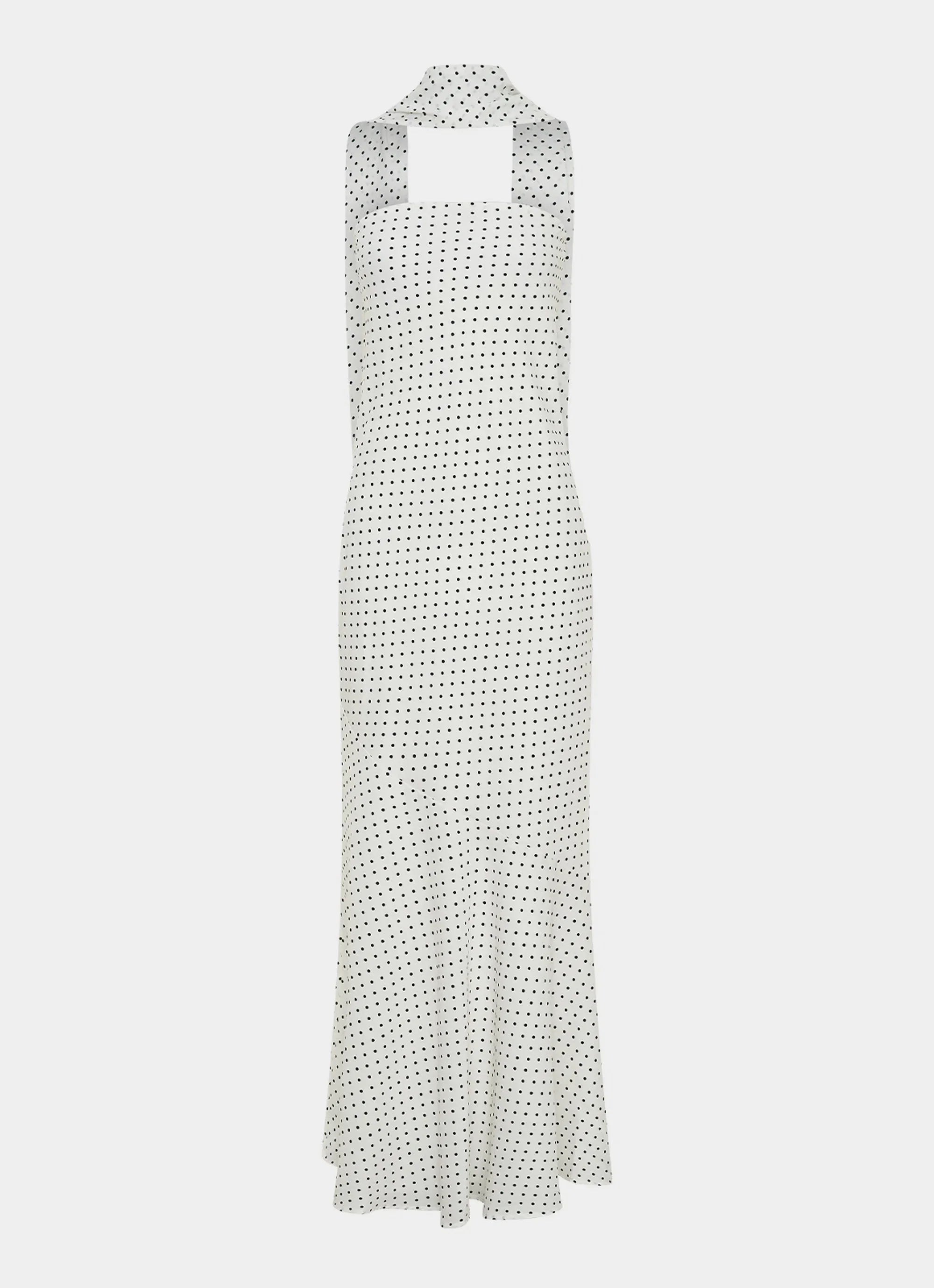 Under The Pagoda Maxi Dress White Polkadot