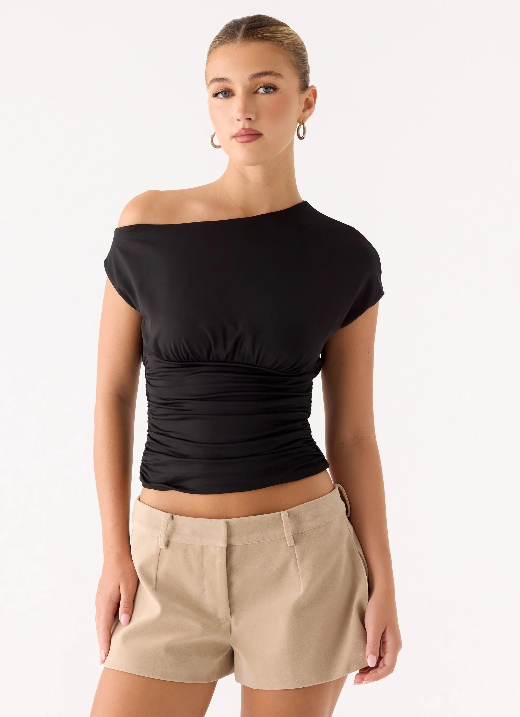 Jeremy Faux Suede Shorts Cream