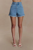 Carlene Cuffed Denim Shorts Classic Blue
