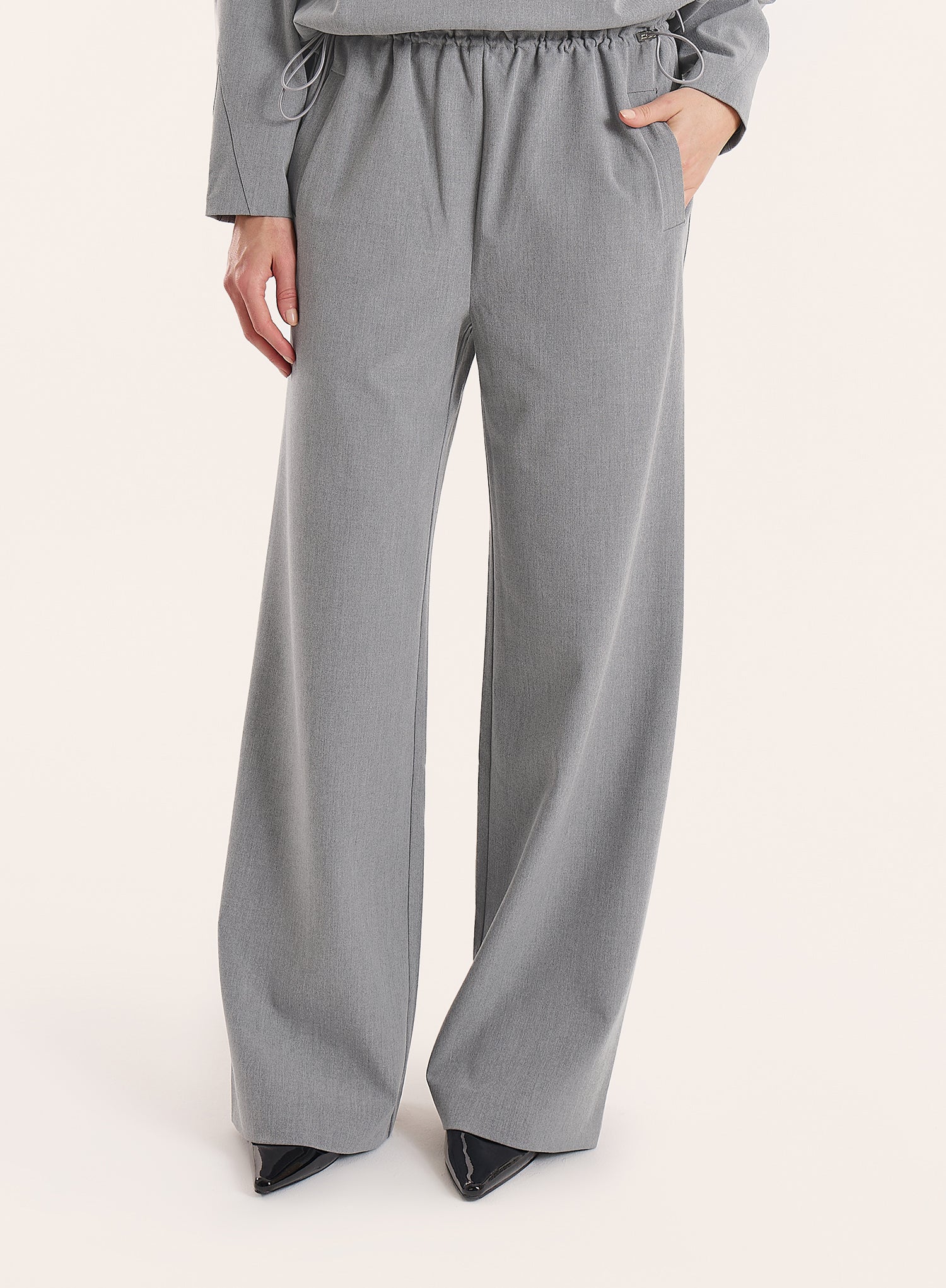 Grey Toggle Waist Trousers