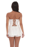 Rhinestone Romper in White