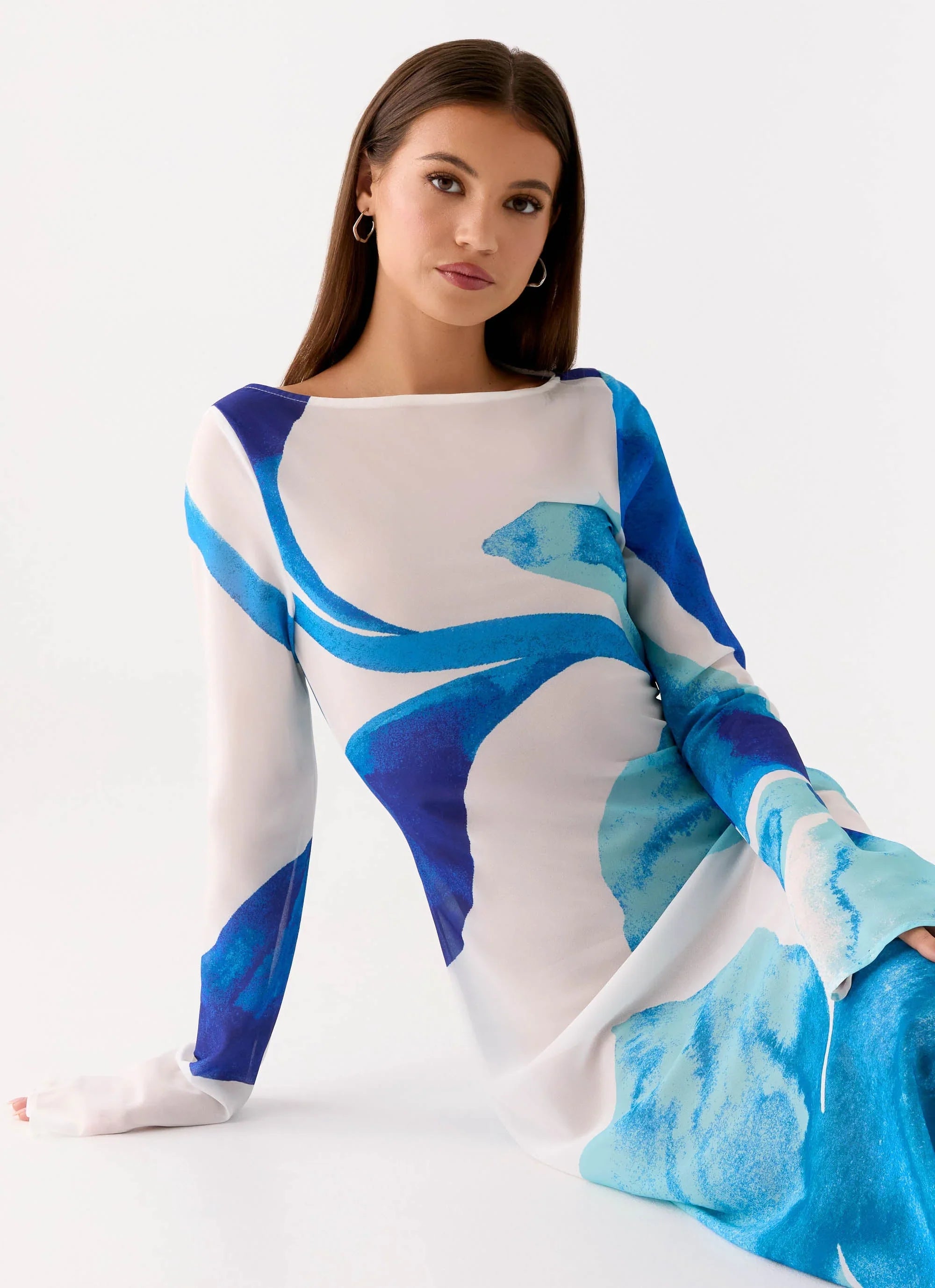 Lorde Maxi Dress Cerulean Bloom