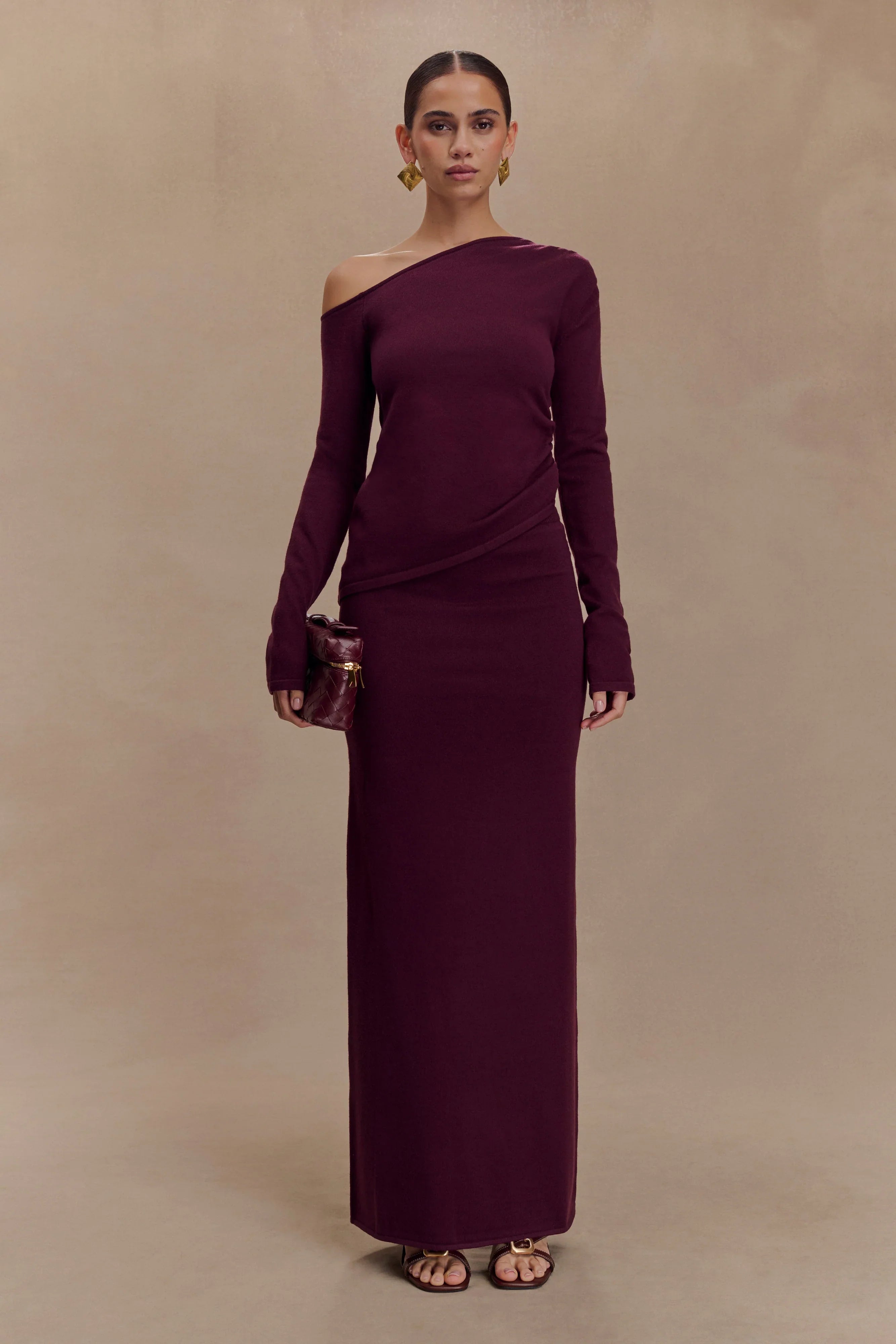 Miles Knit Maxi Skirt Plum