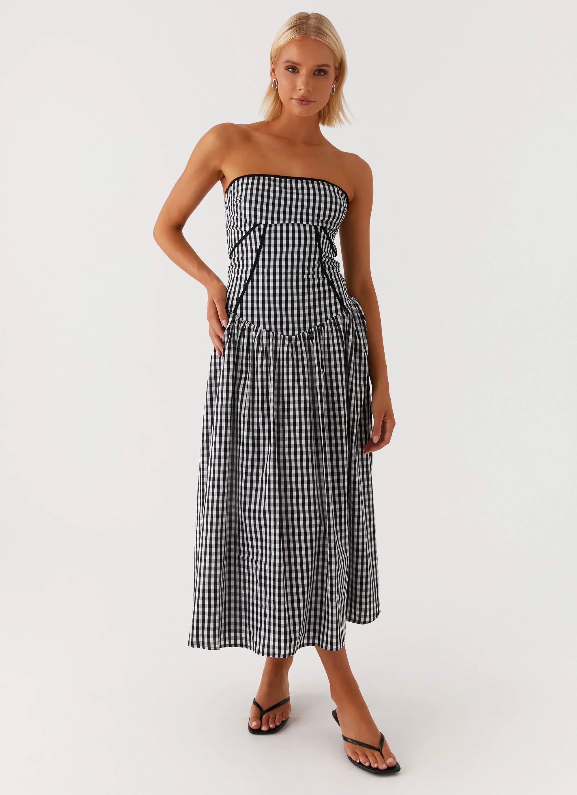 Larnie Midi Dress Black Gingam