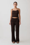 Mattais Boucle Knit Pants Dark Chocolate
