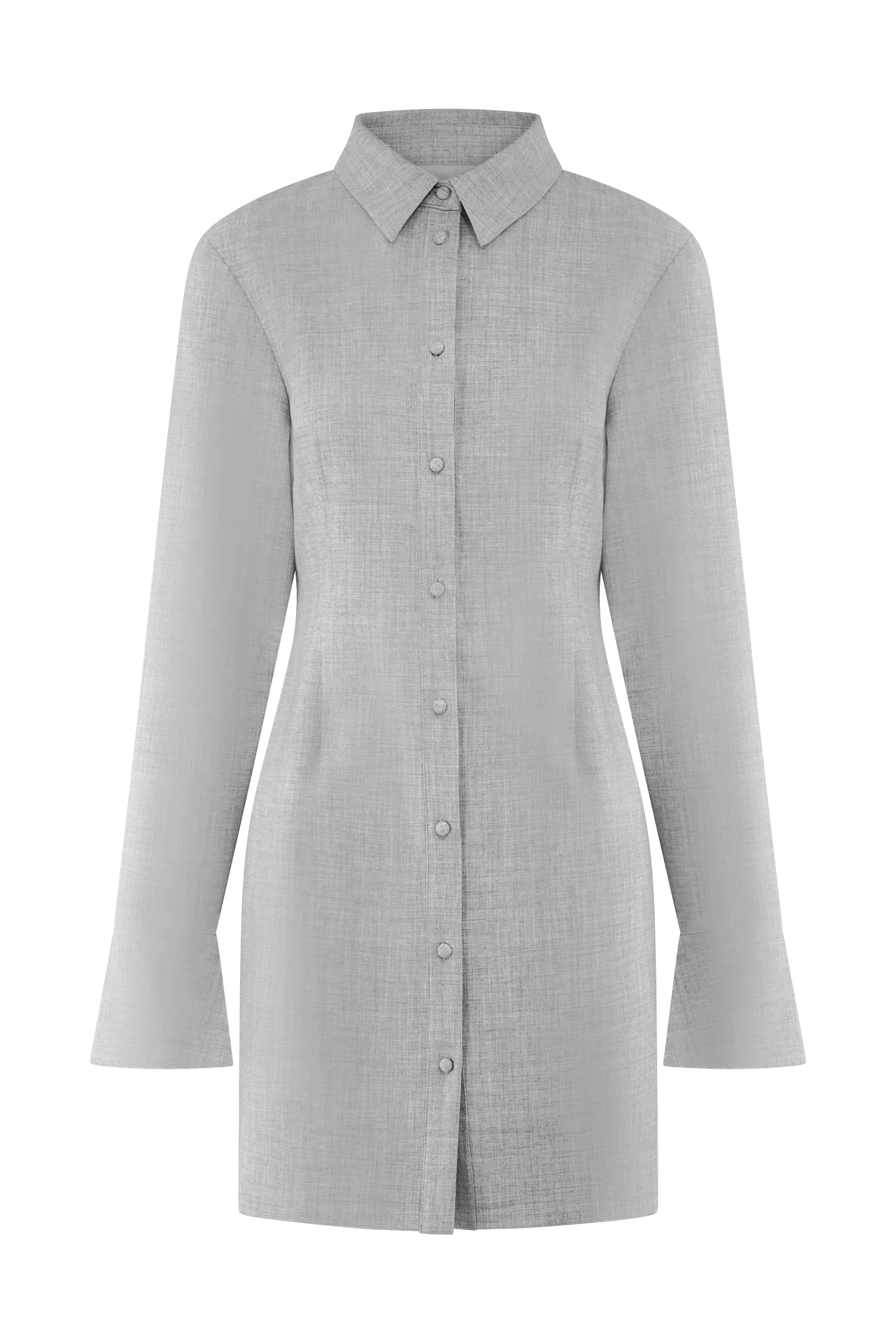 Dorian Fitted Shirt Mini Dress Charcoal Marle
