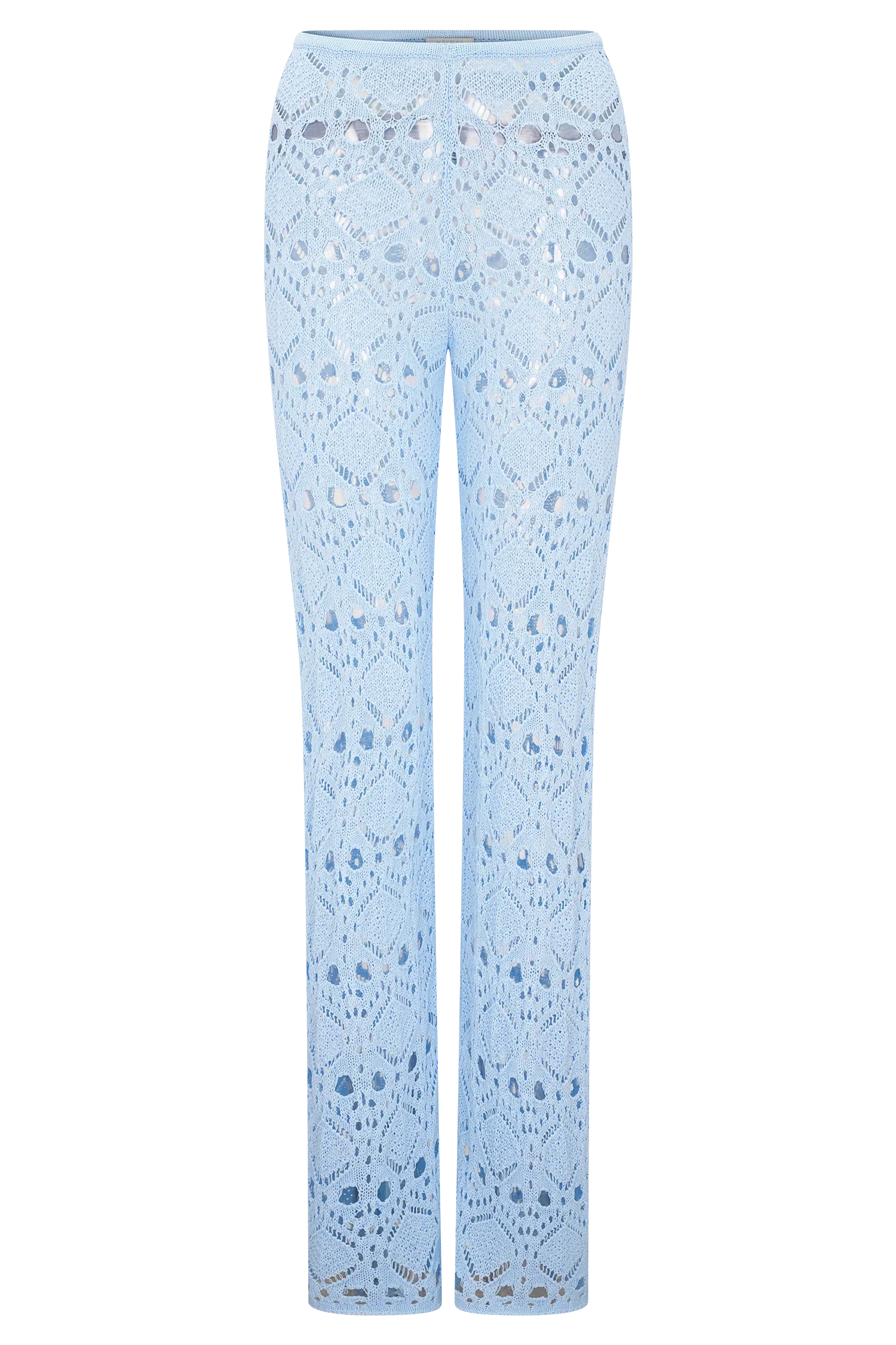 Trena Crochet Knit Pants Sky Blue
