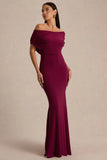 Bowden Berry Bardot Maxi Dress