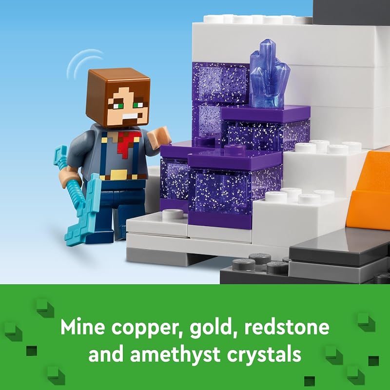 LEGO Minecraft The Badlands Mineshaft Building Toys for Boys Girls Ages 8 Video Game Toy for Kids W Minecraft Minifigures Gift for Birthdays 21263