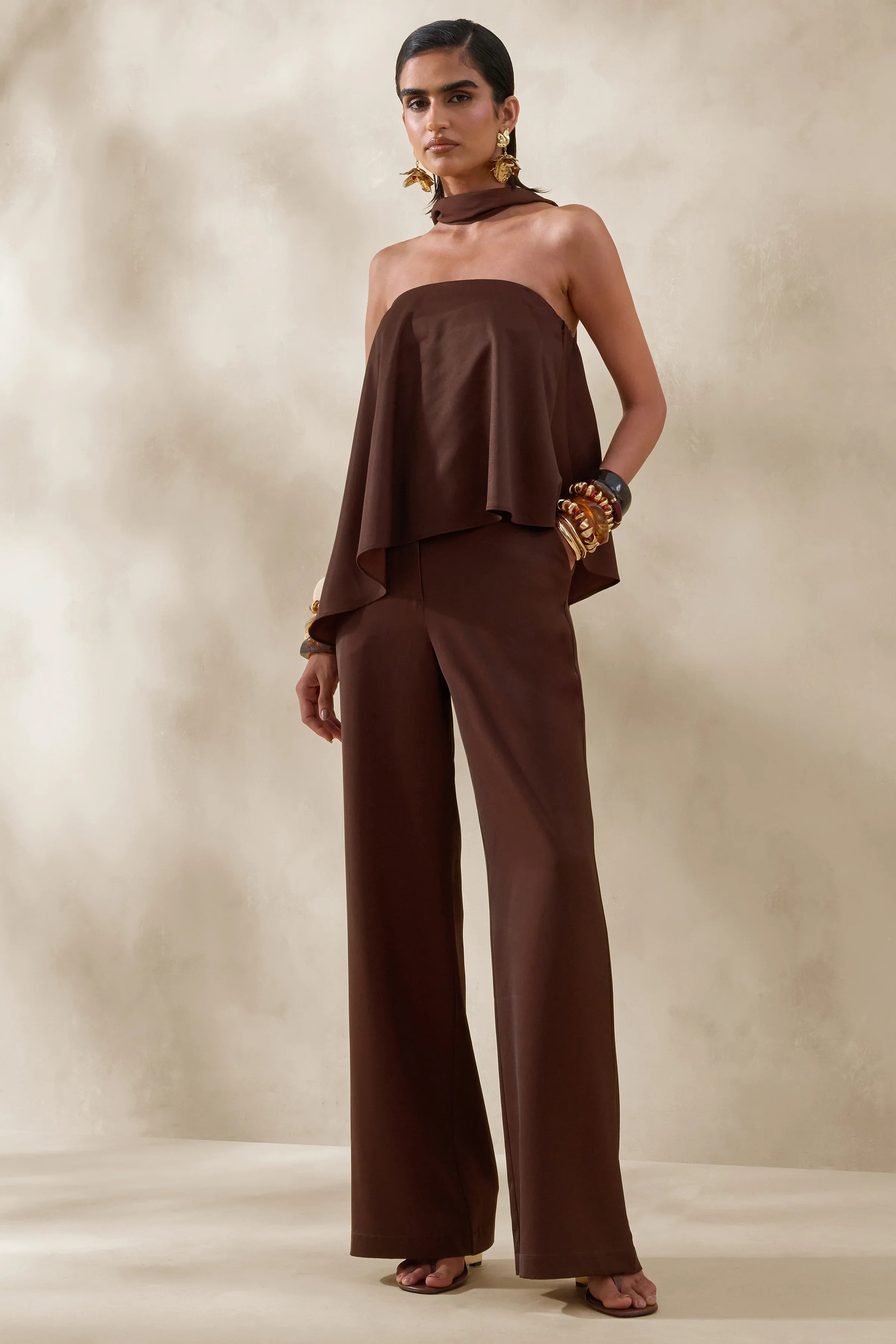 Seloria Brown Wide Leg Trouser