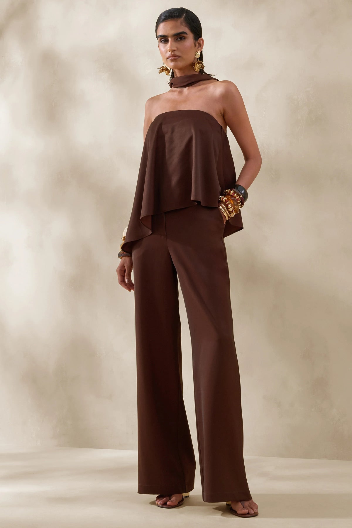 Seloria Brown Wide Leg Trouser