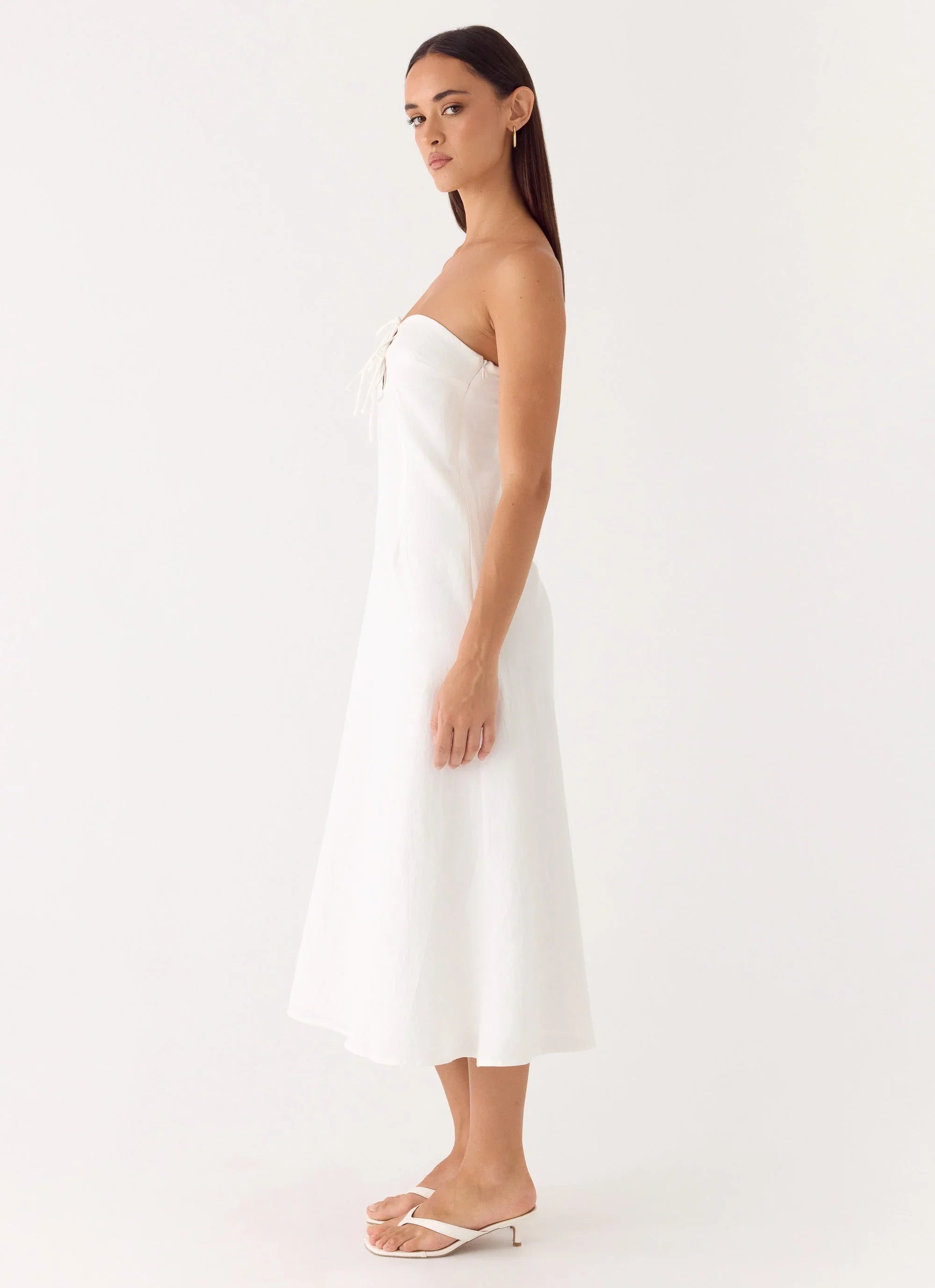 Sun Searching Midi Dress White