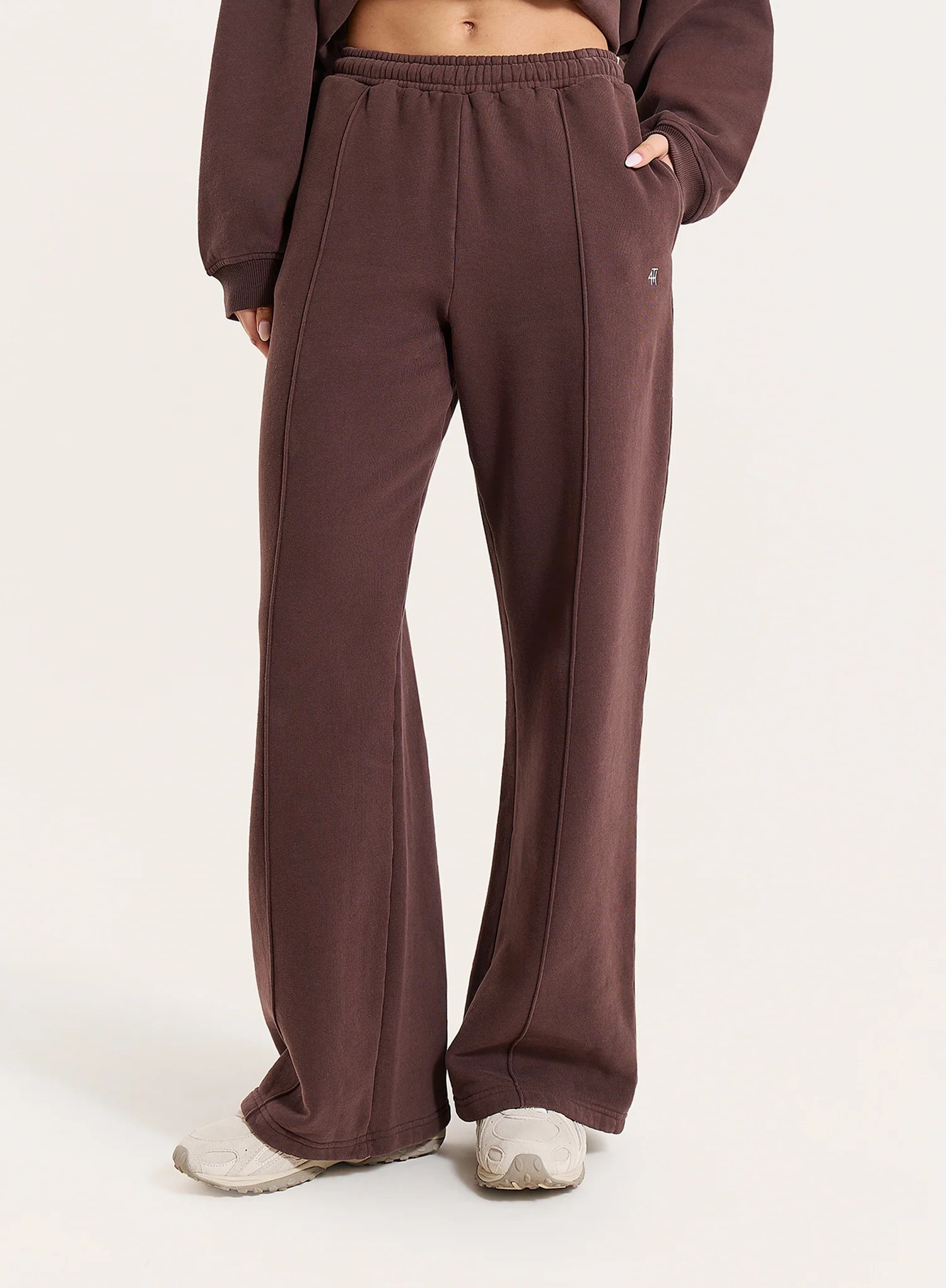 Chocolate 4th Wide Leg Branded Joggers