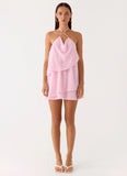 On The Go Beaded Mini Dress Pink