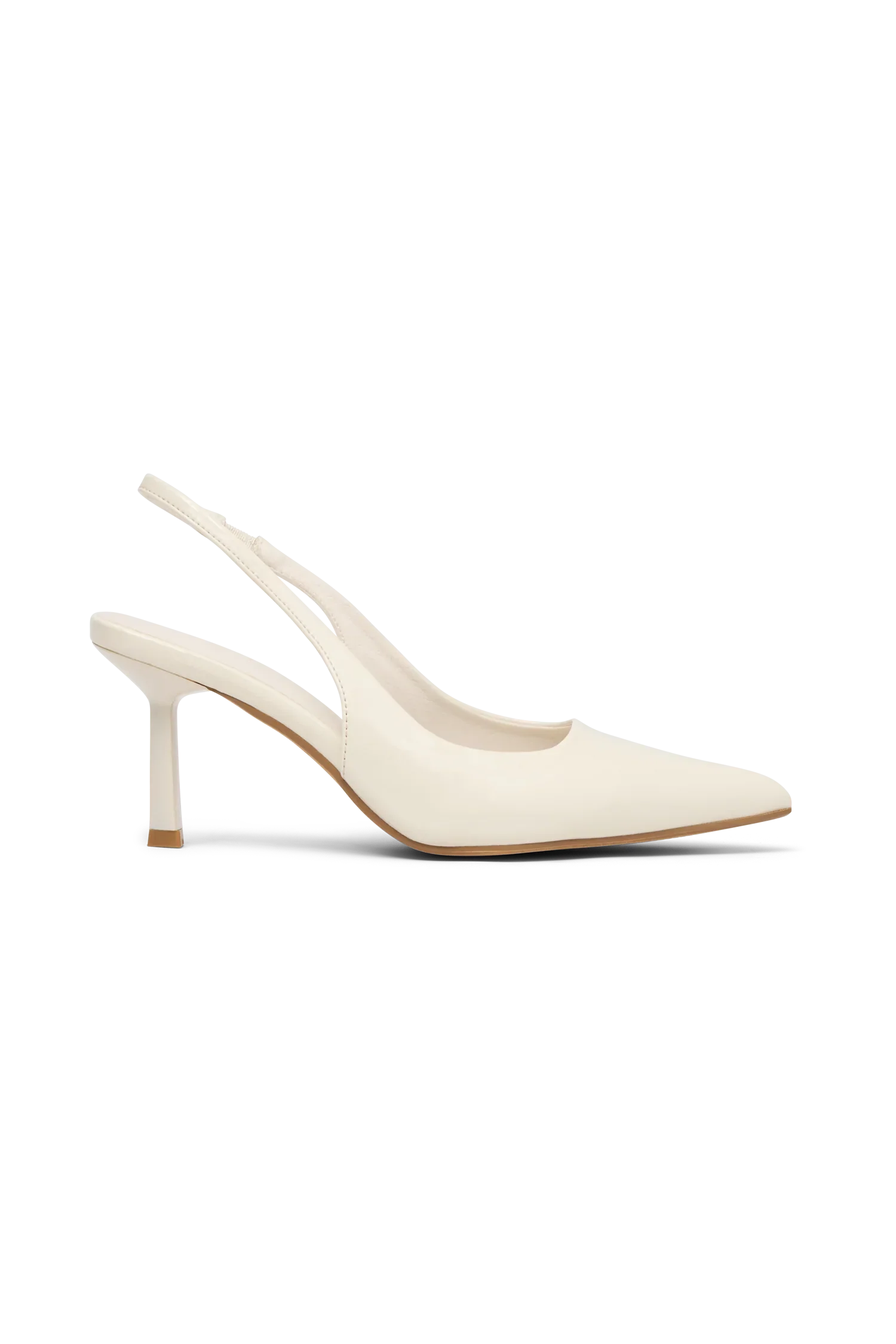 Dasha Patent Sling Back Heels Ivory