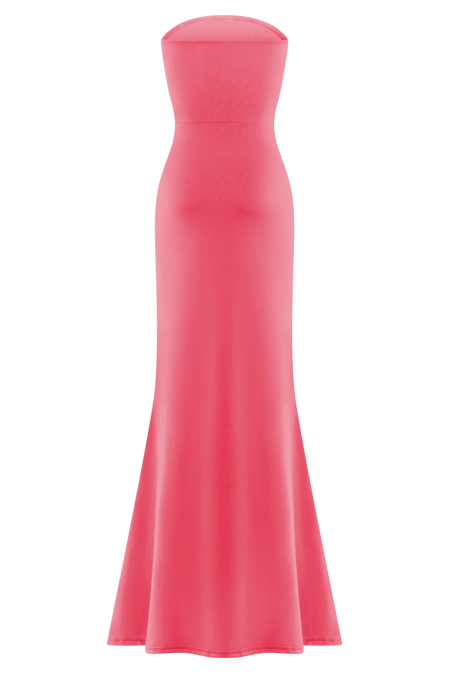 Madison Strapless Slinky Maxi Dress Coral