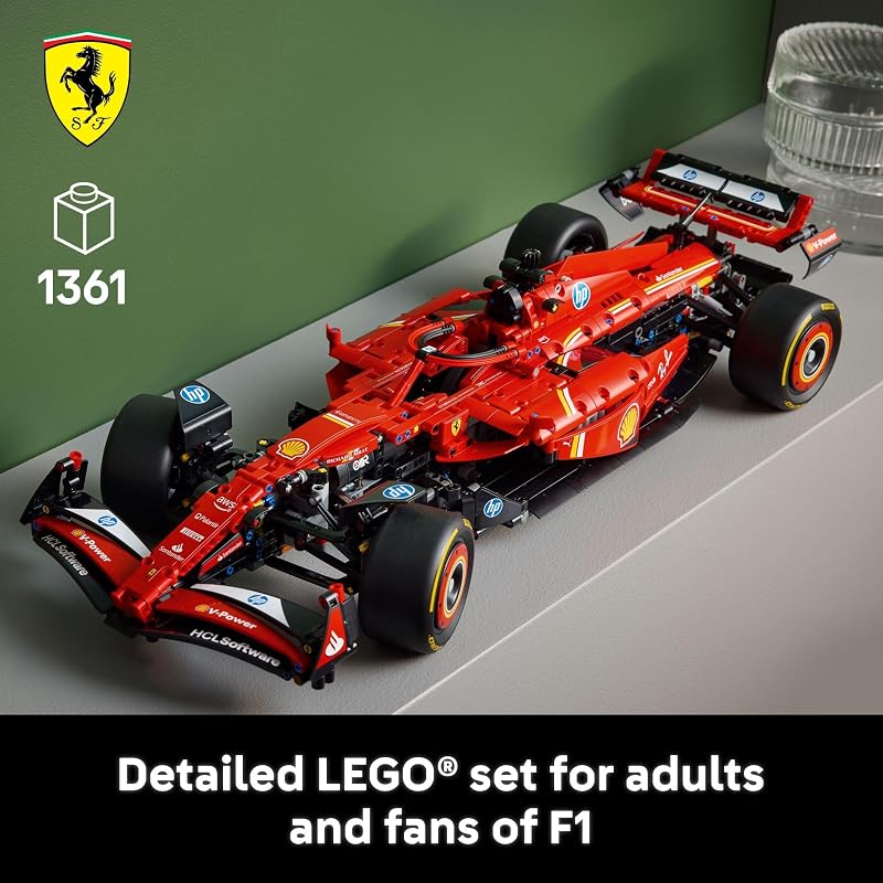 LEGO Technic Ferrari SF 24 F1 Model Car Kit Building Set for Adults Ages 18 with Realistic Features Ferrari DIY Craft for Display Gift Idea for F1 Fans 42207