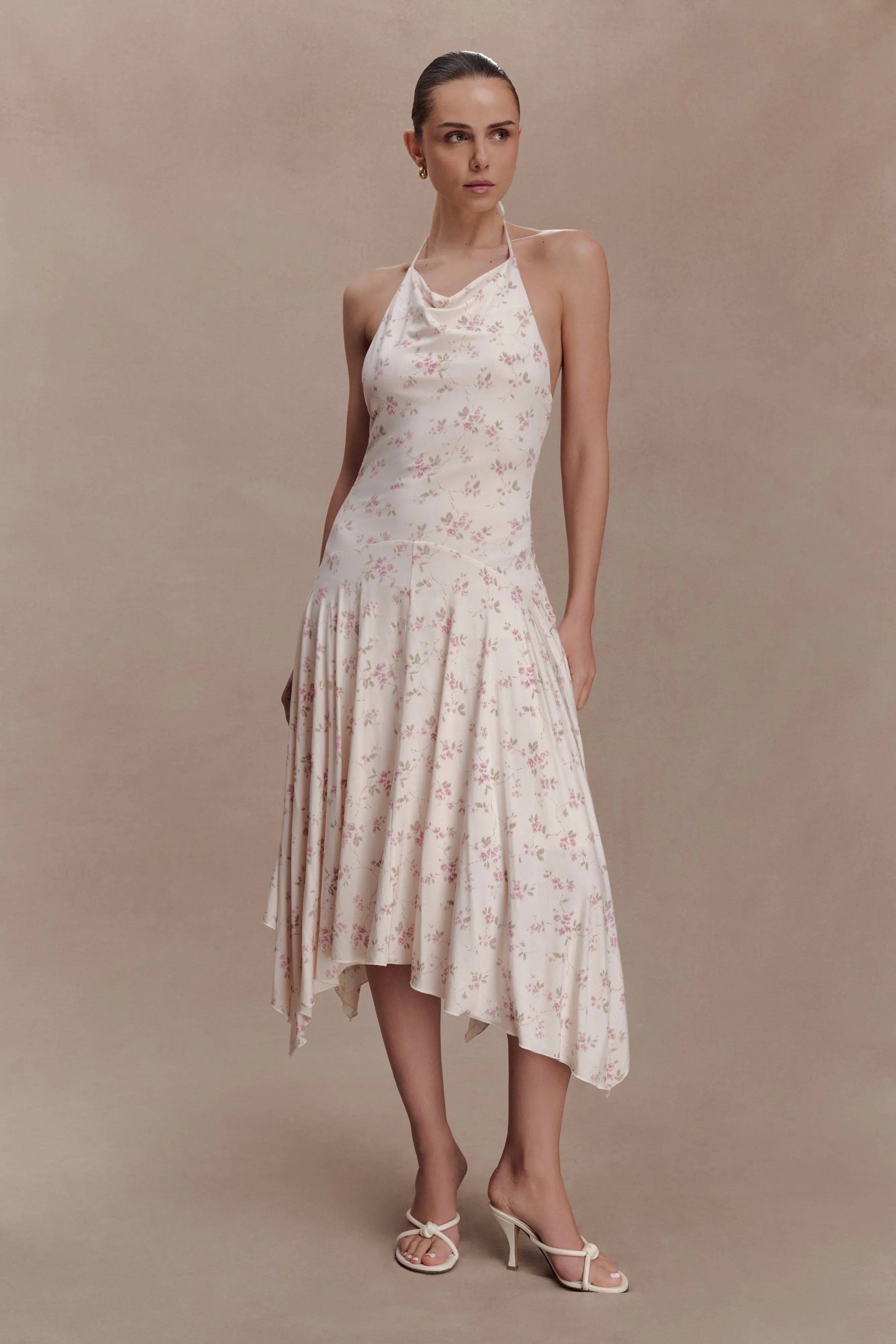 Sylvie Modal Hankie Midi Dress Floral Ditsy Print