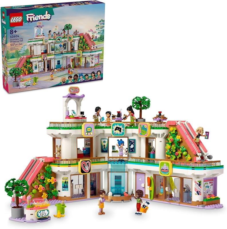 LEGO Friends Heartlake City Shopping Mall Toy Building Kit with Mini Doll Accessories for Kids to Build Social Skills and Play Together Gift Set for 8 Year Old Kids Girls and Boys 42604