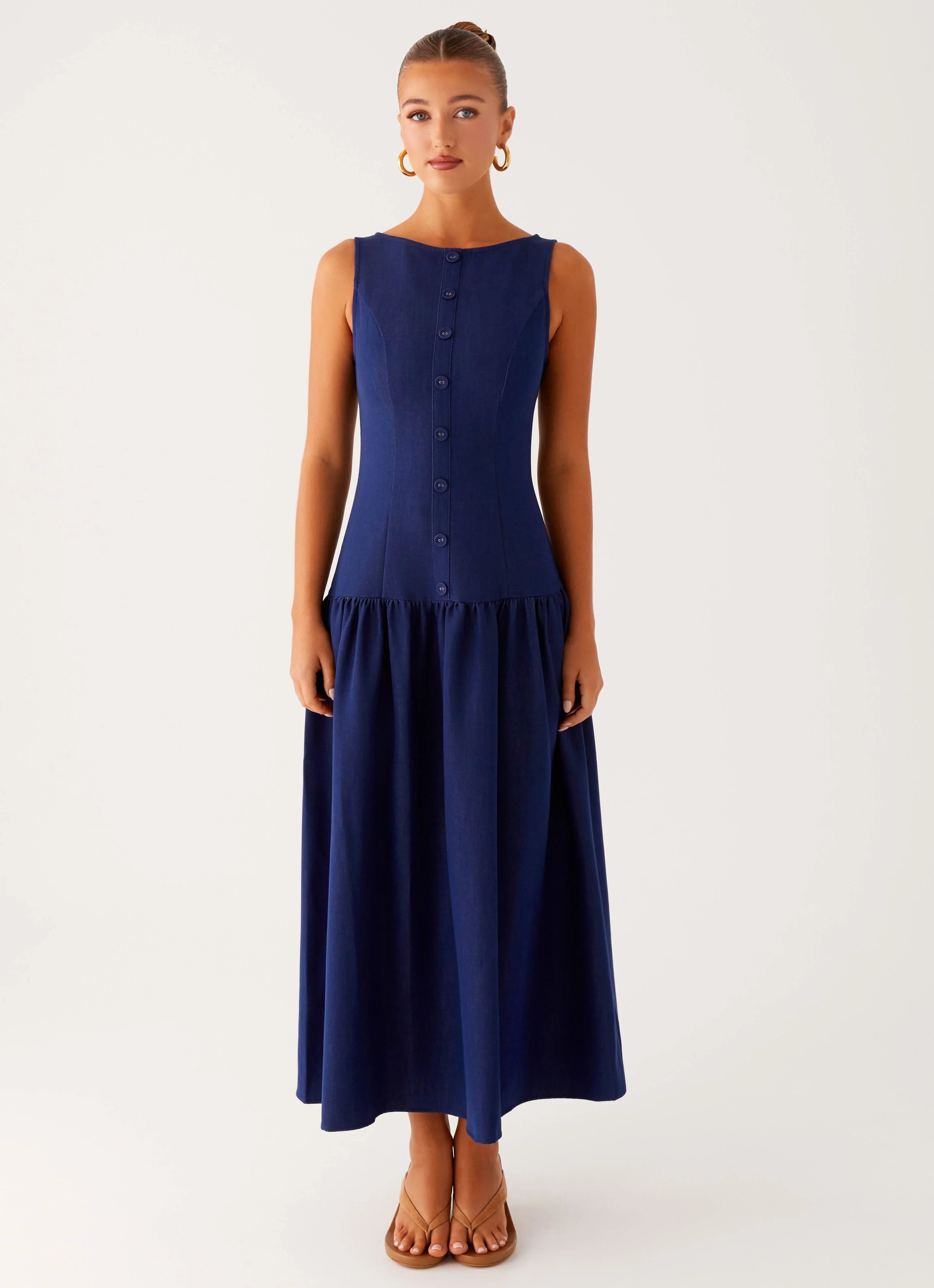 Hayes Denim Midi Dress Indigo