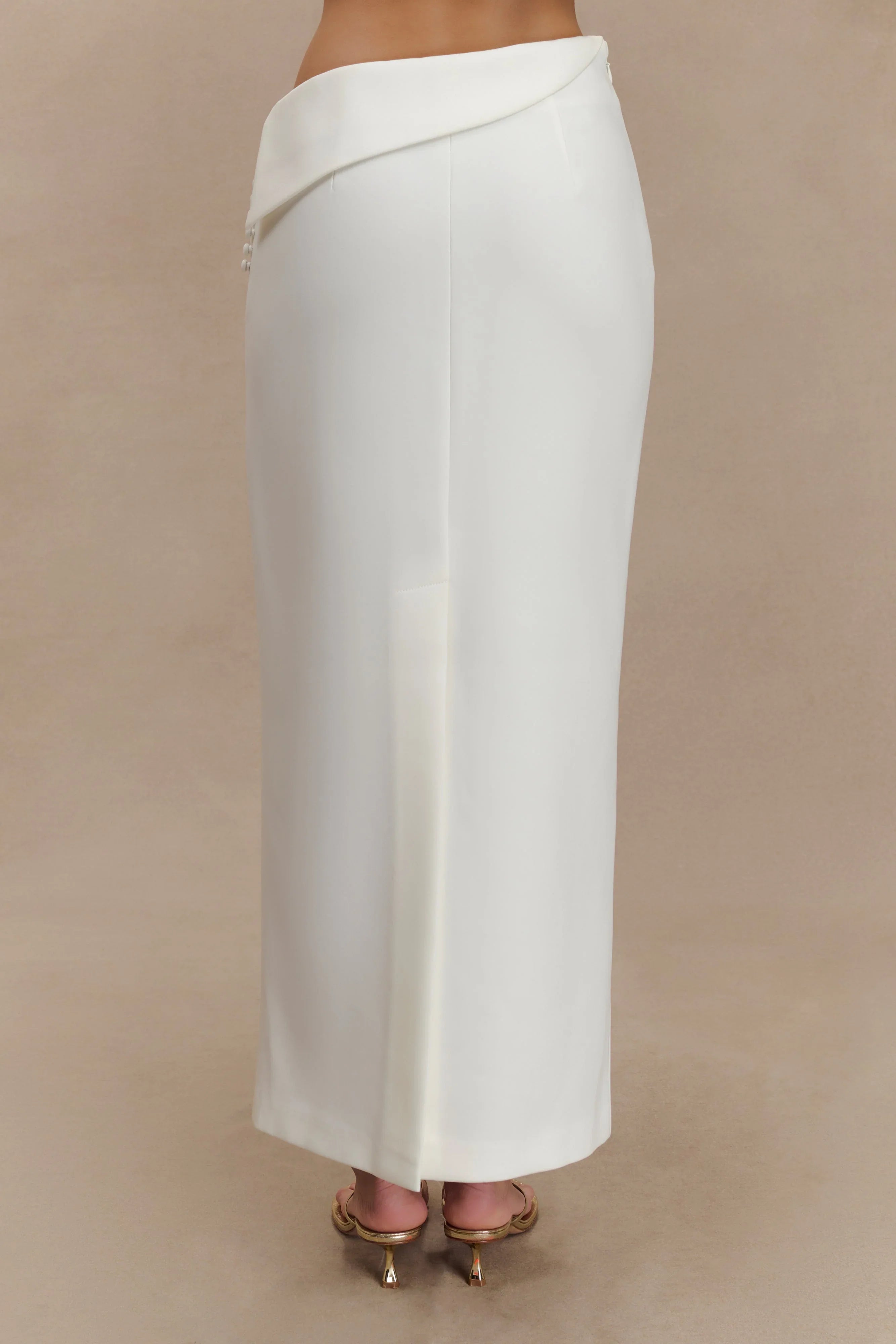 Astrid Suiting Midi Skirt White