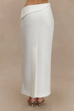 Astrid Suiting Midi Skirt White
