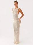 Beach House Crochet Maxi Dress White