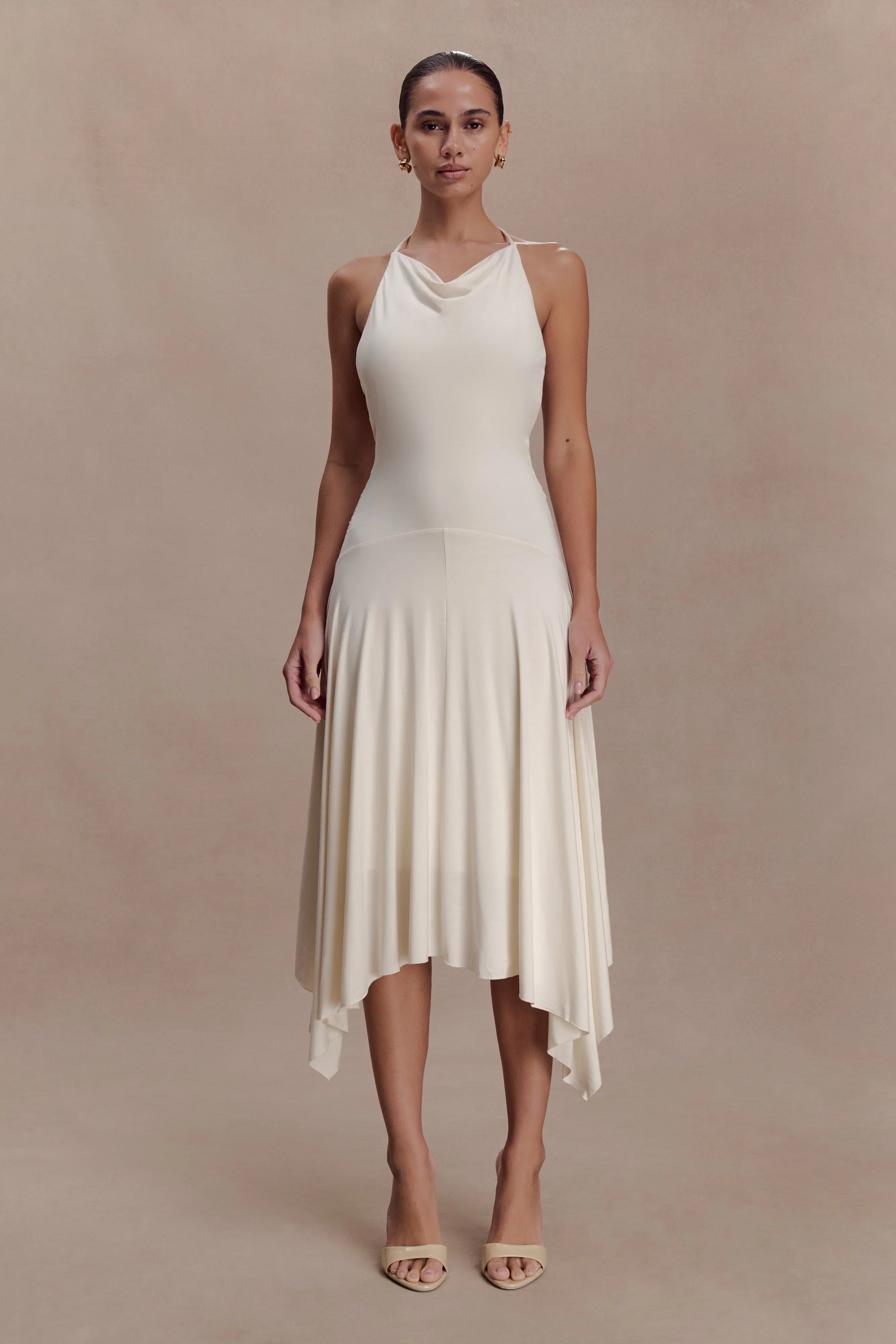 Sylvie Modal Hankie Midi Dress Ivory