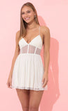 Mesh A Line Dress in Ivory