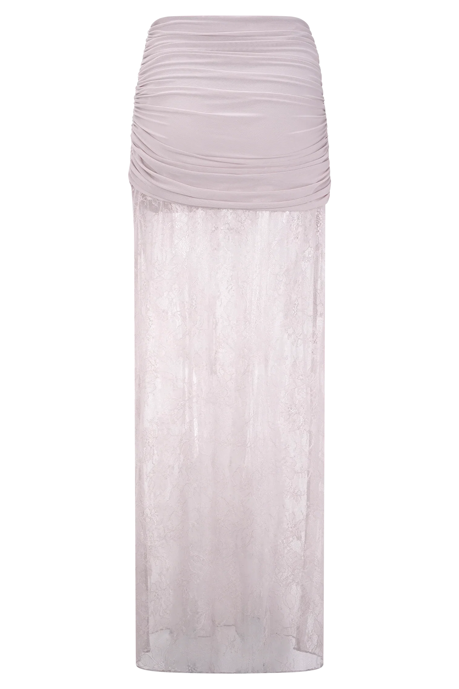 Guinevere Lace And Mesh Maxi Skirt Lilac