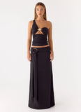 Ravi One Shoulder Top Black