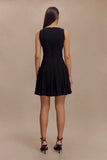 Mackenzie Sleeveless Pleated Mini Dress Black