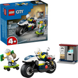 LEGO City Police Motorcycle Chase Building Toy for Kids Pretend Play Building Blocks for Boys Girls Ages 4 Preschool Learning Toy W Police Crook Minifigures Gift for Birthdays 60455