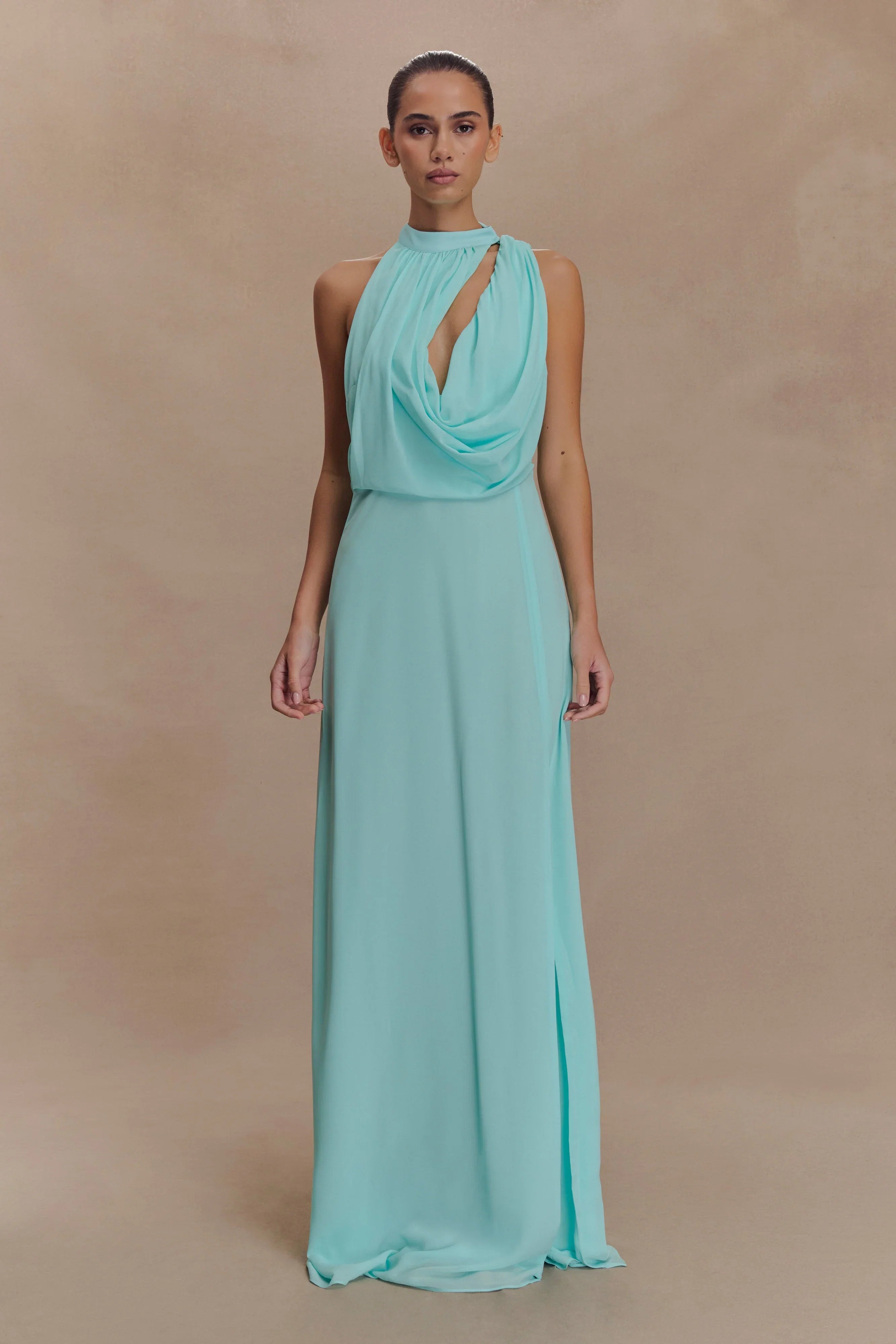 Galia Cowl Neck Maxi Dress Lagoon