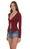 Rosette Fly Away Top in Maroon