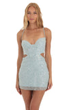 Sequin Corset Dress in Blue