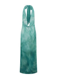 Nerissa Cowl Neck Maxi Dress Green Tie Dye