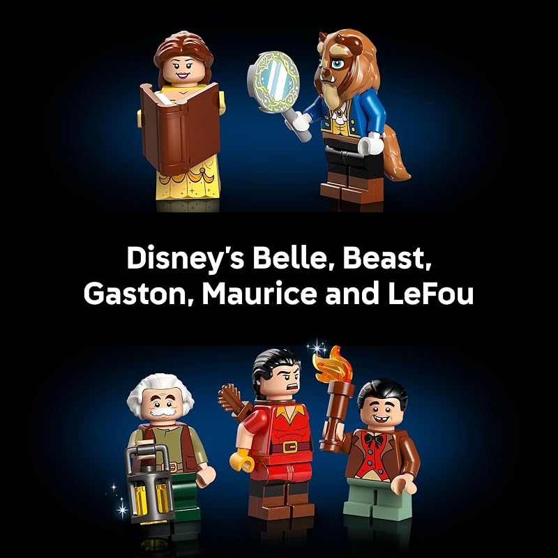LEGO Disney Princess Beauty and The Beast Castle Building Set Room Decor for Women Men Ages 18 Model Building Kit for Adults Book Shelf Display Gift for Disney Fans 43263