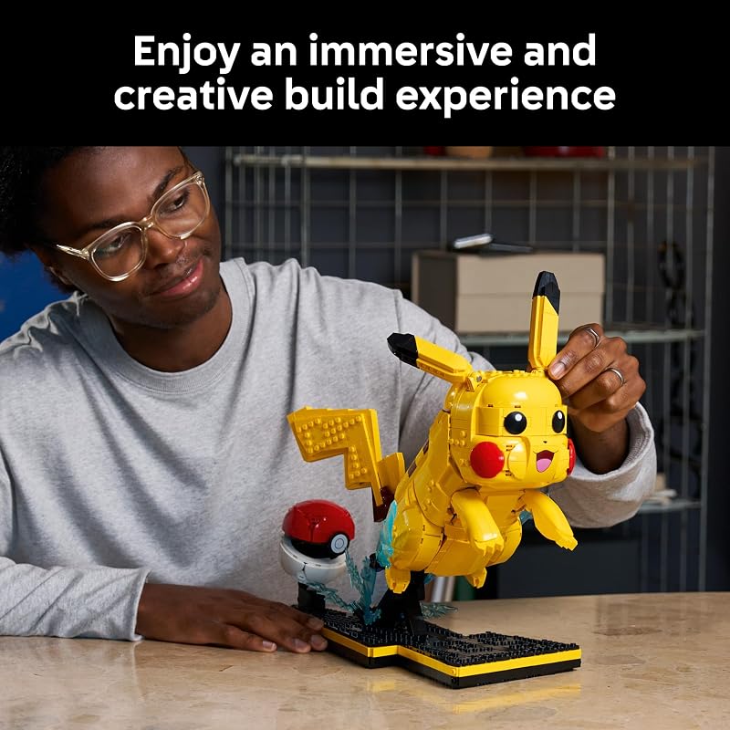 LEGO Pokémon Pikachu and Poké Ball Collectible Building Sets for Adults Ages 18 Pokémon Figure for Display Desk Shelf or Office Decor Gift for Men Women 72152